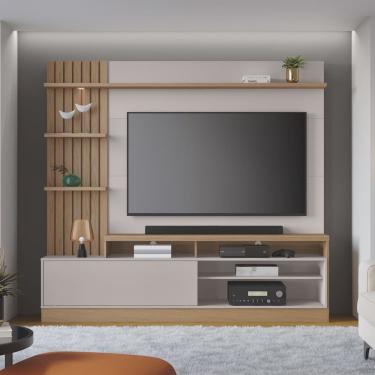 Imagem de Estante Home Theater para TVs até 65 Polegadas com LED 1 Porta 4 Nichos Maceió Colibri Móveis