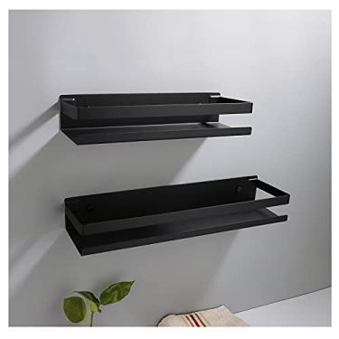 Imagem de Prateleiras flutuantes de armazenamento 304 de aço inoxidável para parede moderna para sala de estar, quarto, banheiro, design moderno para decoração de casa, 4010 cm