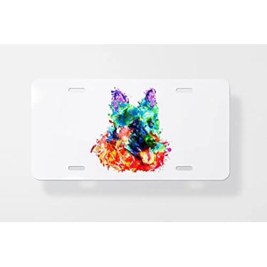 Imagem de Capa colorida para placa de licença de pastor alemão – Capa para placa de carro – Capa para placa de carro 15 x 30 cm