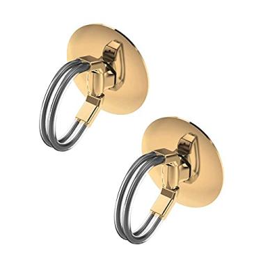 Imagem de Suporte de anel de celular Tvoip 2 peças, suporte universal de anel de telefone 3 em 1, suporte de carro, suporte de telefone e suporte de tablet para carro, suporte de telefone para ventilação de carro, Dourado