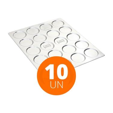Imagem de KIT - 10 Assadeiras Pão de Hamburguer 20 Cavidades Alumínio 58x70 APH20 - Imeca