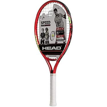 Imagem de HEAD Raquete de tênis Speed Kids – Raquete Jr de equilíbrio de luz de cabeça pré-amarrada para iniciantes – 53 cm, vermelha