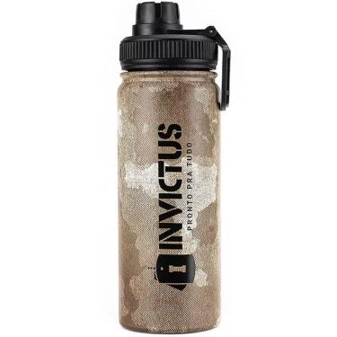 Imagem de Garrafa Térmica Invictus Sonic 2.0 Squeeze Aço Inox 500ml com Alça Camuflado Coyote