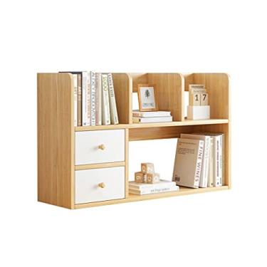 Imagem de YUHUAWF Estante estante de livros mesa mesa de estudo pequena estante de armazenamento prateleira pequena estante de livros placa de densidade estante para sala de estar escritório em casa (tamanho: C)