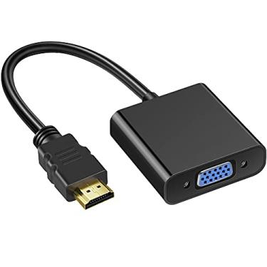 Imagem de Adaptador HDMI para VGA, BorlterClamp 1080p Full HD HDMI para VGA conversor (macho para fêmea) para PC, laptop, monitor, projetor, Xbox e mais, preto