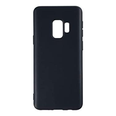 Imagem de Capa para Samsung Galaxy S9, capa traseira de TPU macio à prova de choque de silicone anti-impressões digitais capa protetora de corpo inteiro para Samsung Galaxy S9 (5,80 polegadas) (preto)