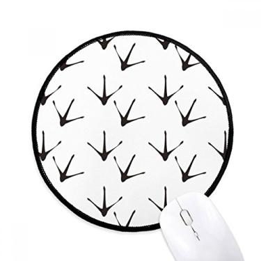 Imagem de DIYthinker Contorno de pegada de garra de galinha proteger animal mouse pad desktop escritório tapete redondo para computador