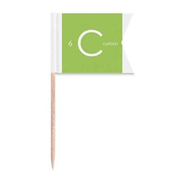 Imagem de Elementos Químicos Mesa Period Chalcogens Element Carbono C Bandeiras de palito de dente Marcação para Bolo Festa Prato de Queijo