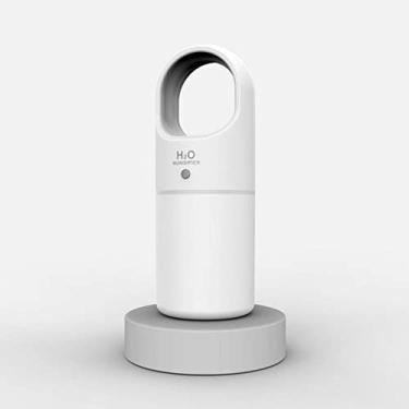 Imagem de REJOON umidificador portátil umidificador difusor de aroma de óleo essencial 450ml USB para quarto carro em casa com luz noturna colorida mini umidificador de mesa rosa (cor: branco)