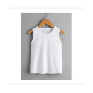 Imagem de Regata Infantil Masculina Camiseta Meia Malha 100% Algodão Blusa Camis