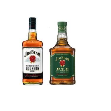 Imagem de Kit Whiskey Jim Beam White Bourbon 1L + Jim Beam Rye 700ml