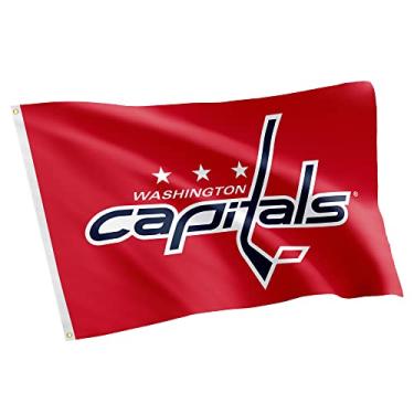 Imagem de Desert Cactus Bandeira de 100% poliéster da Liga Nacional de Hóquei da Washington Capitals Team NHL para ambientes internos e externos 1,5 m (Design #1)