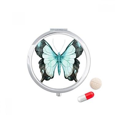 Imagem de Caixa de comprimidos Borboleta com asas azuis para armazenamento de remédios