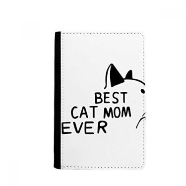 Imagem de Best Cat Mom Ever Citação DIY Design Porta-passaporte Notecase Burse Carteira Porta-cartões