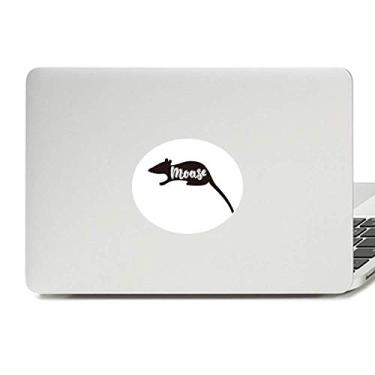 Imagem de Mouse preto e branco animal vinil emblema gráfico laptop adesivo adesivo notebook decalque