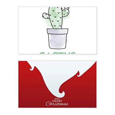 Imagem de Suculentas de cacto, planta em vaso, aquarela, feriado, feriado, Natal, cartão de parabéns mensagem de Natal