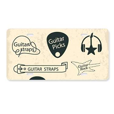 Imagem de DIYthinker Fone de ouvido com estampa de instrumento musical para decoração de carro, acessório de aço inoxidável