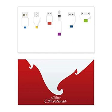 Imagem de Tomada de tomada com cabo de carregamento, padrão de feriado, feriado, cartão de felicitações, mensagem de Natal