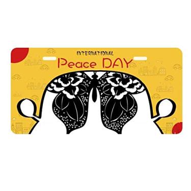 Imagem de DIYthinker Placa de carro Borboleta com asas rosas Placa de carro Decoração Dia da Paz