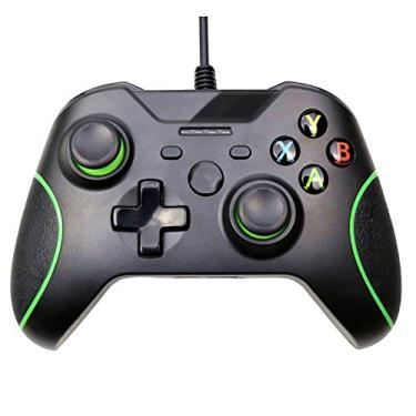 Imagem de Controle com fio LCAZ para Xbox One, controle de jogos gamepad com fio USB para Xbox One, Joypad portátil de vibração dupla para jogos com vibração dupla para Windows 7/8/10 com conector