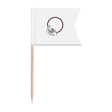 Imagem de Sinalizadores de palitos de dente de linha de insetos naturais da Scorpion para placa de queijo de bolo de festa