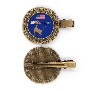 Imagem de Presilha de cabelo com bandeira de burro democrático para eleições