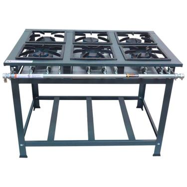 Imagem de Fogão Industrial 6 Bocas Baixa Pressão P7 de Piso 3QS 3QD MetalFour