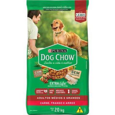 Imagem de Ração Dog Chow Cães Adultos Médios E Grandes Carne, Frango E Arroz 20