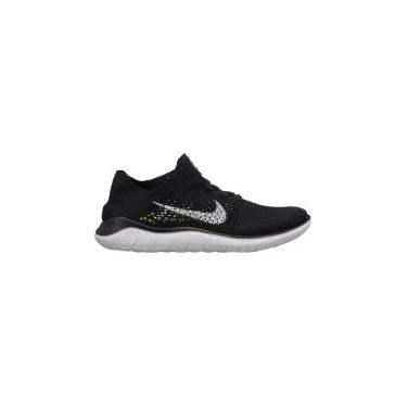 Imagem de NIKE Men's Free RN Flyknit 2018 Running Shoes (8, Black/White/Black)
