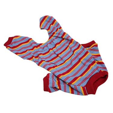 Imagem de Body para Animais de Estimação, Primavera 4 Patas, Macio, Respirável, Listrado, Pijama Clássico para Casa (L)