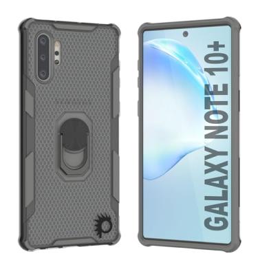 Imagem de PunkCase Capa para Galaxy Note 10 Plus [série Magnetix 2.0] Capa protetora transparente de TPU com suporte, suporte de anel e placa de metal para suporte magnético de telefone de carro para Galaxy Note10+ Plus (6,8 polegadas) [cinza]