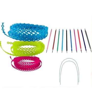 Imagem de Kit 1.000 Borrachinhas Aparelho Linguinha Dentária + 10 Trançadas (05 Pares)+ 04 Fios Prata Profissional