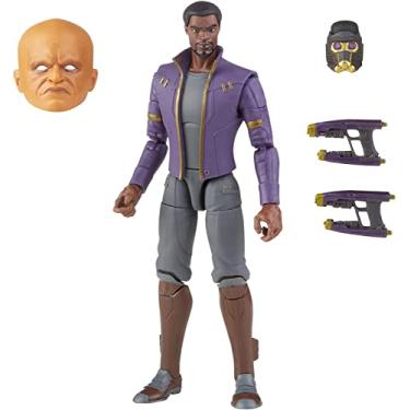 Imagem de Marvel Legends Series Figura de 15 cm e 1 peça Build-a-Figure - T'Challa Star-Lord - F0329 - Hasbro, cinza e marrom
