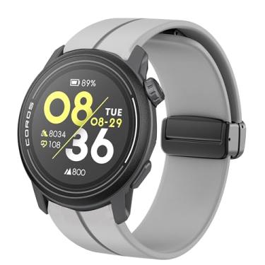 Imagem de Compatível com pulseiras COROS PACE 3, Lamshaw 22 mm, pulseira esportiva de silicone macio, fivela magnética, para mulheres e homens, compatível com smartwatch COROS PACE 3 / APEX 2 Pro / APEX Pro / APEX 46 mm (22 mm para PACE 3/APEX 2 Pro/APEX Pro/APEX 46 mm, cinza)