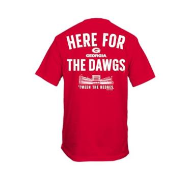 Imagem de New World Graphics Camiseta Georgia UGA Bulldogs Here for The Dawgs 'Tween The Hedges vermelha, Vermelho, GG