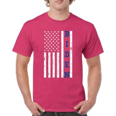 Imagem de Camiseta Joe Biden Bandeira Americana 2024 Pro Democratic Party President Democrats Blue States USA Political Men's Tee, Rosa choque, XXG
