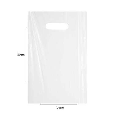 Imagem de 500 Sacola Plástica Boca De Palhaço Reta Transparente 20X30