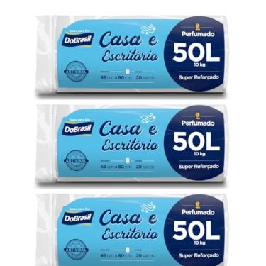 Imagem de Kit c/3 Saco Lixo Dobrasil 50l Super Reforçado 20un Cada Pcte