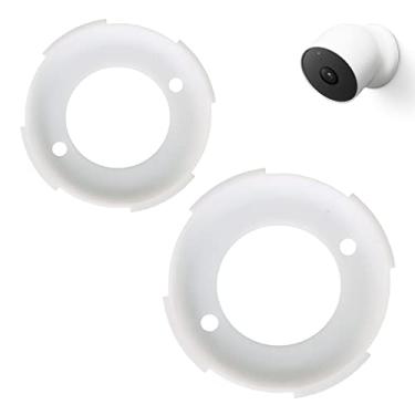 Imagem de TEYOUYI Placa de montagem para câmera Google Nest Peça de substituição para câmera Nest Cam Outdoor (bateria) Colar de bloqueio, acessório para câmera Nest ao ar livre, 2 peças, branco