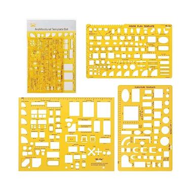 Imagem de Mr. Pen - Planta de casa, design de interiores e modelos de móveis, ferramentas de desenho e formas de régua para arquitetura - Conjunto de 3