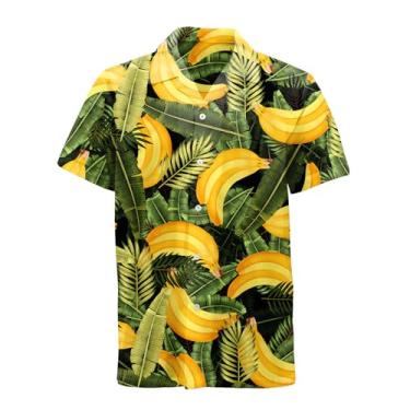Imagem de LESOCUSTOM Camisas havaianas masculinas manga curta tropical praia camisa casual botões roupas de festa, Estilo 5, G
