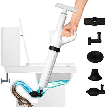 Imagem de Removedor de entupimento de drenagem por Sleek Home - Desentupidor de vaso sanitário de ar de alta pressão e desentupidor de ralo - Limpador de ralo e removedor de entupimento de cabelo - Pistola de pressão de ar poderosa de drenagem para pia de cozinha