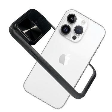 Imagem de Lzzox Capa para iPhone 15 Pro [dissipação rápida de calor] [proteção contra quedas de 4,5 m] compatível com carregador sem fio Magsafe, lente de câmera, capa deslizante, moldura de PC, amortecedor de resfriamento à prova de choque (preto)
