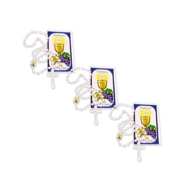 Imagem de Kit 60 Terço Lembrança Primeira Comunhão Tercinho com Cartão Primeira Eucaristia