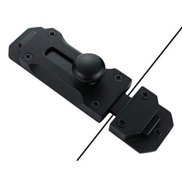 Imagem de Pacote com 2 travas de parafuso deslizante de alumínio sólido da Runningfish com trava de parafuso de porta mini, trava de trava deslizante de porta de segurança, 5.5 Inch, Black Tone