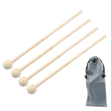 Imagem de Luomorgo 4 marretas de xilofone de madeira, marretas Glockenspiel para percussão, baquetas de 20 cm para sino, carrilhão, língua com bolsa de armazenamento