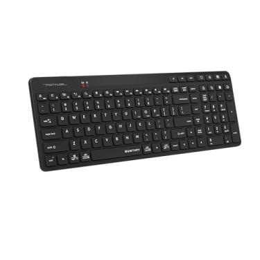 Imagem de A4tech Bluetooth e teclado recarregável de 2,4 G (FBK27C AS) - conectividade dupla, tecnologia QuietKey, emparelhamento de vários dispositivos, teclas ultrafinas, para Windows, Mac, iOS, Android