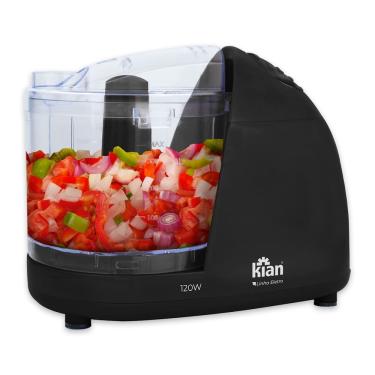 Imagem de Mini Processador de Alimentos 220V 500ml Lâminas em Inox - Preto 120W - Kian