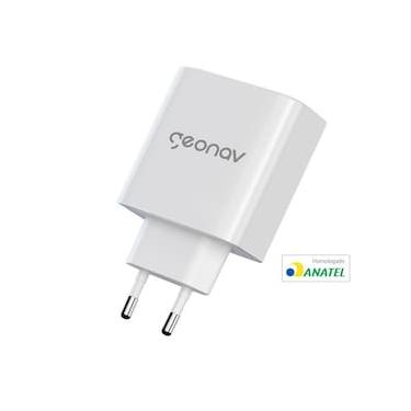 Imagem de Carregador de Tomada Geonav Turbo Duo 48W com USB-A e USB-C para Celulares e Dispositivos Eletrônicos