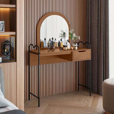 Imagem de penteadeira com espelho oasis 1 gv preta e nature